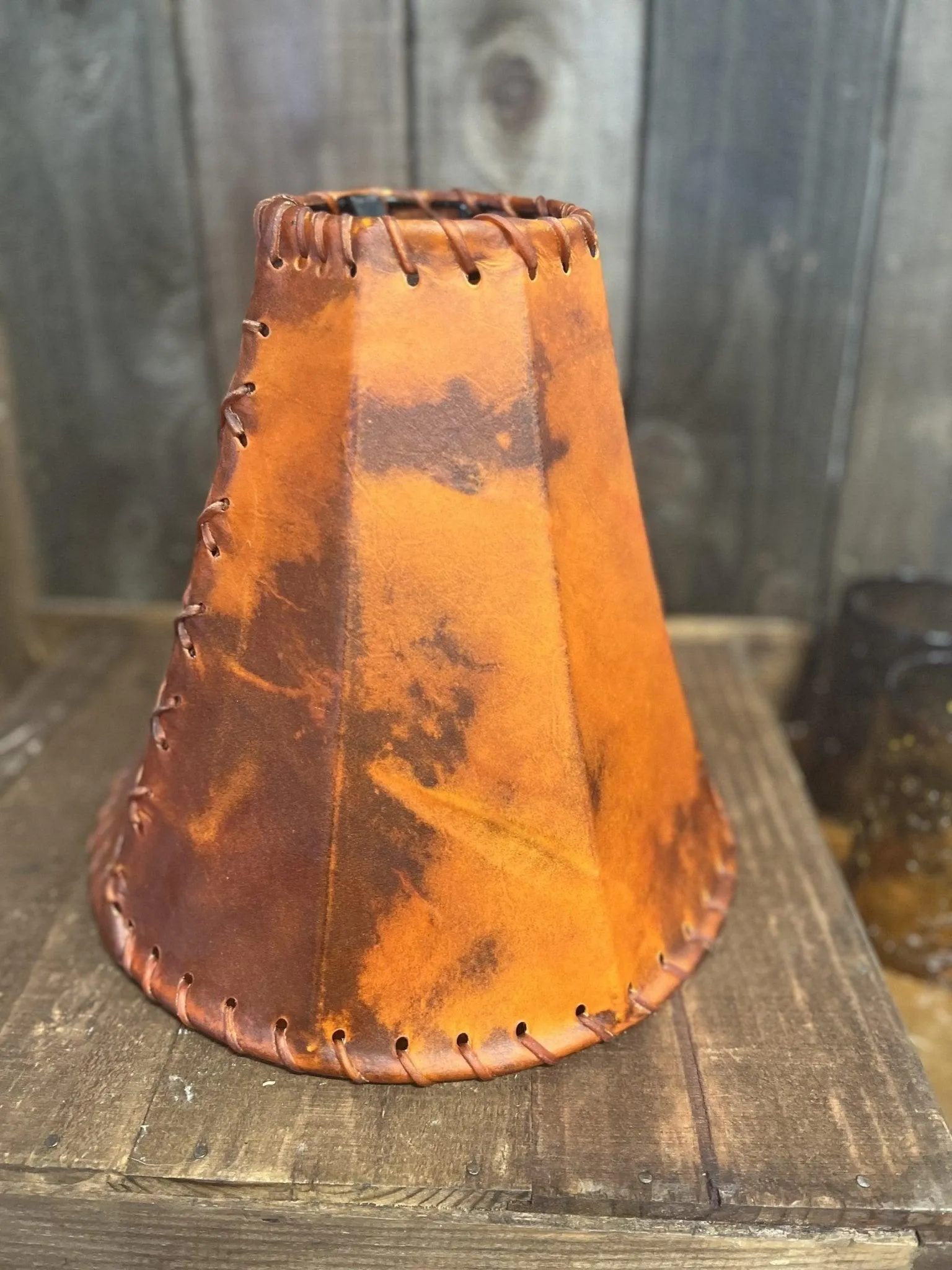 12" Pyramid Raw Hide Lamp Shade