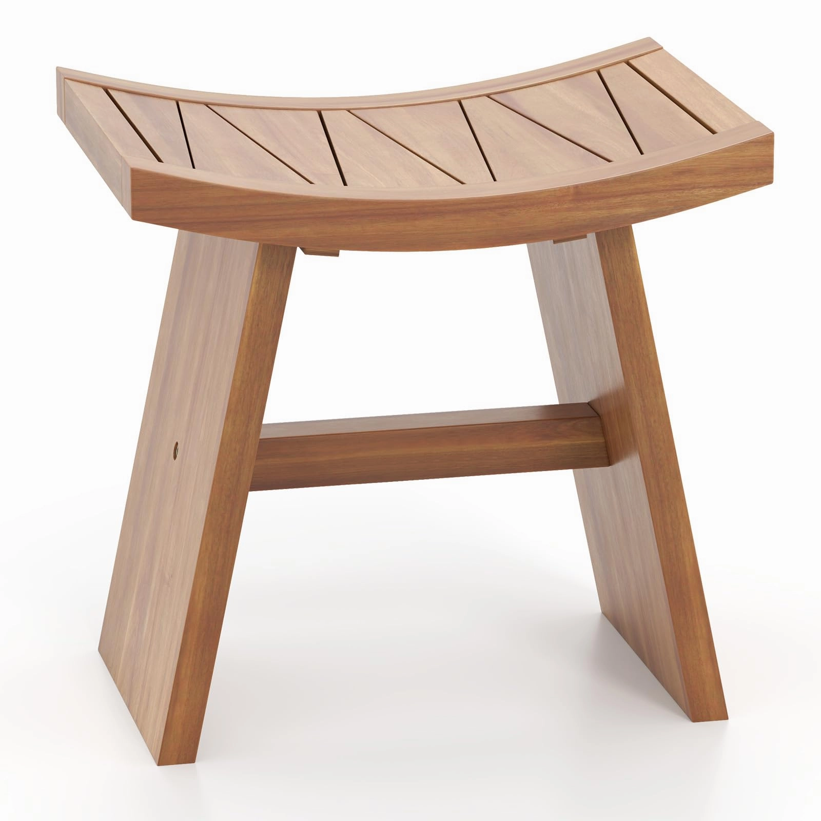 18" x 13" x 17.5" Waterproof Shower Stool with Curved Seat for Inside Shower bench seat, tufted bench