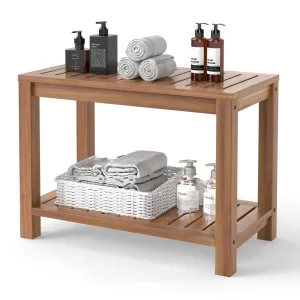 24 Inch Waterproof Bathroom Spa Bathing Seat Foot Rest Entryway Bench bathroom organizer, toilet brush holder