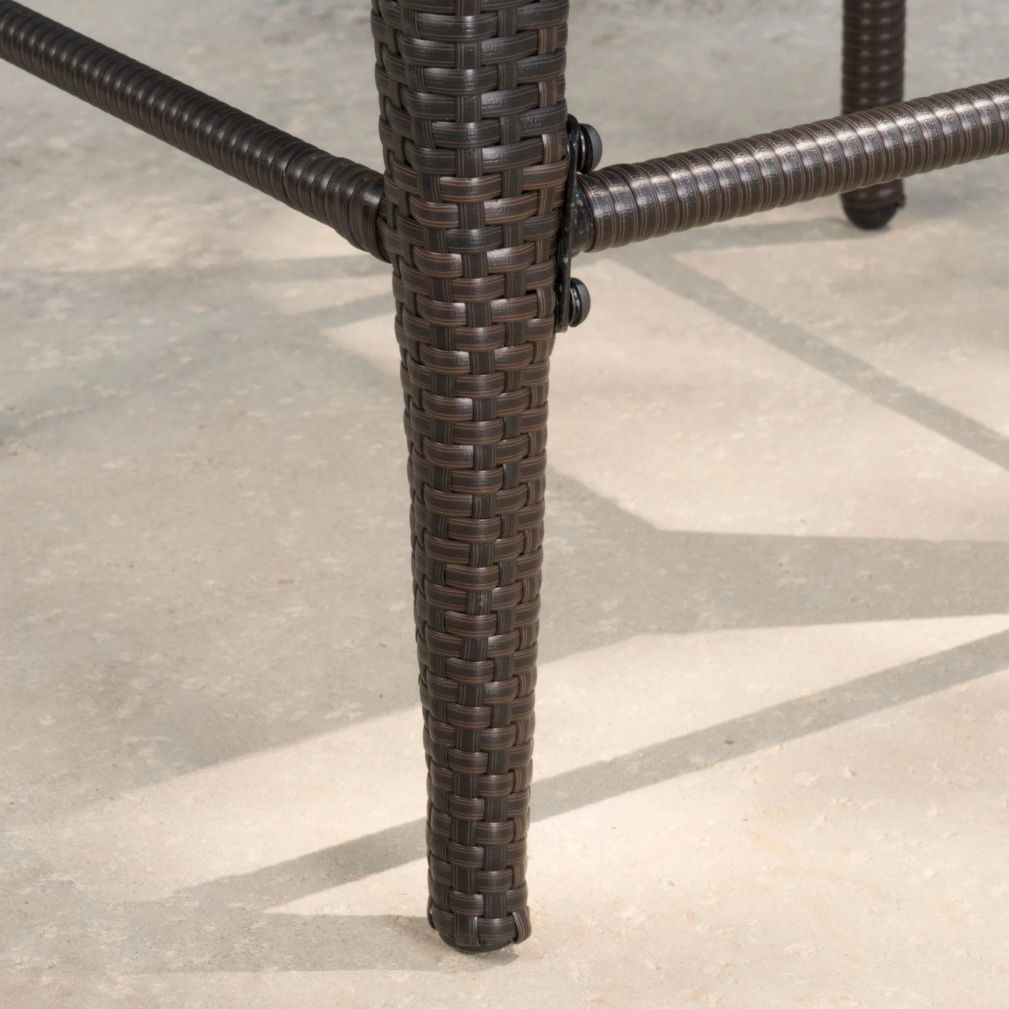 28-Inch Contemporary Outdoor Multibrown Wicker Barstool - NH998892