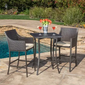 3 Pc. Multi Brown Outdoor Bar Set - NH999692 patio chairs, outdoor seating