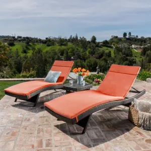 3 Pc Outdoor Wicker Lounge w/ Water Resistant Cushions & Coffee Table - NH751003 patio chairs, outdoor seating