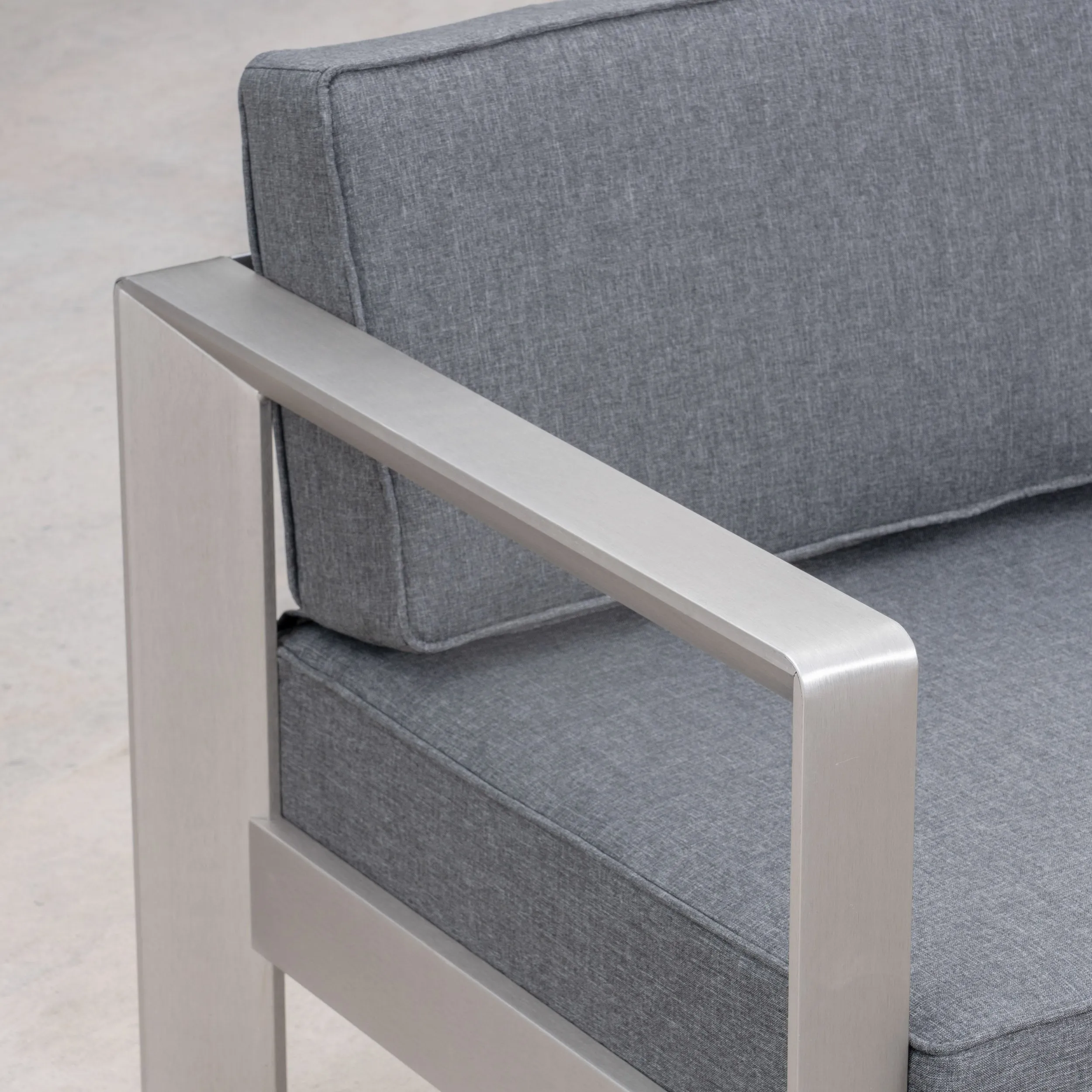 3-piece Outdoor Aluminum Club Chairs with Side Table - NH084603