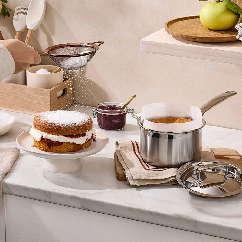 3 Ply Stainless Steel - Uncoated Saucepan, 14cm/1.4 litre, Silver
