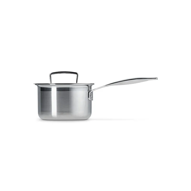 3 Ply Stainless Steel - Uncoated Saucepan, 14cm/1.4 litre, Silver