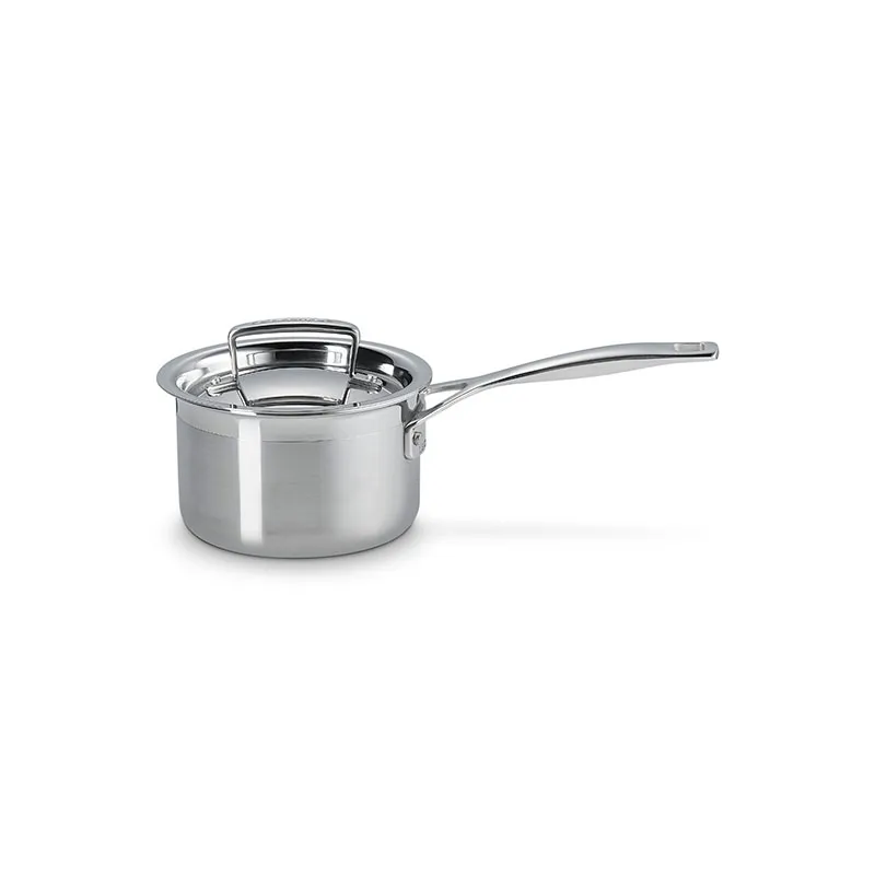 3 Ply Stainless Steel - Uncoated Saucepan, 14cm/1.4 litre, Silver