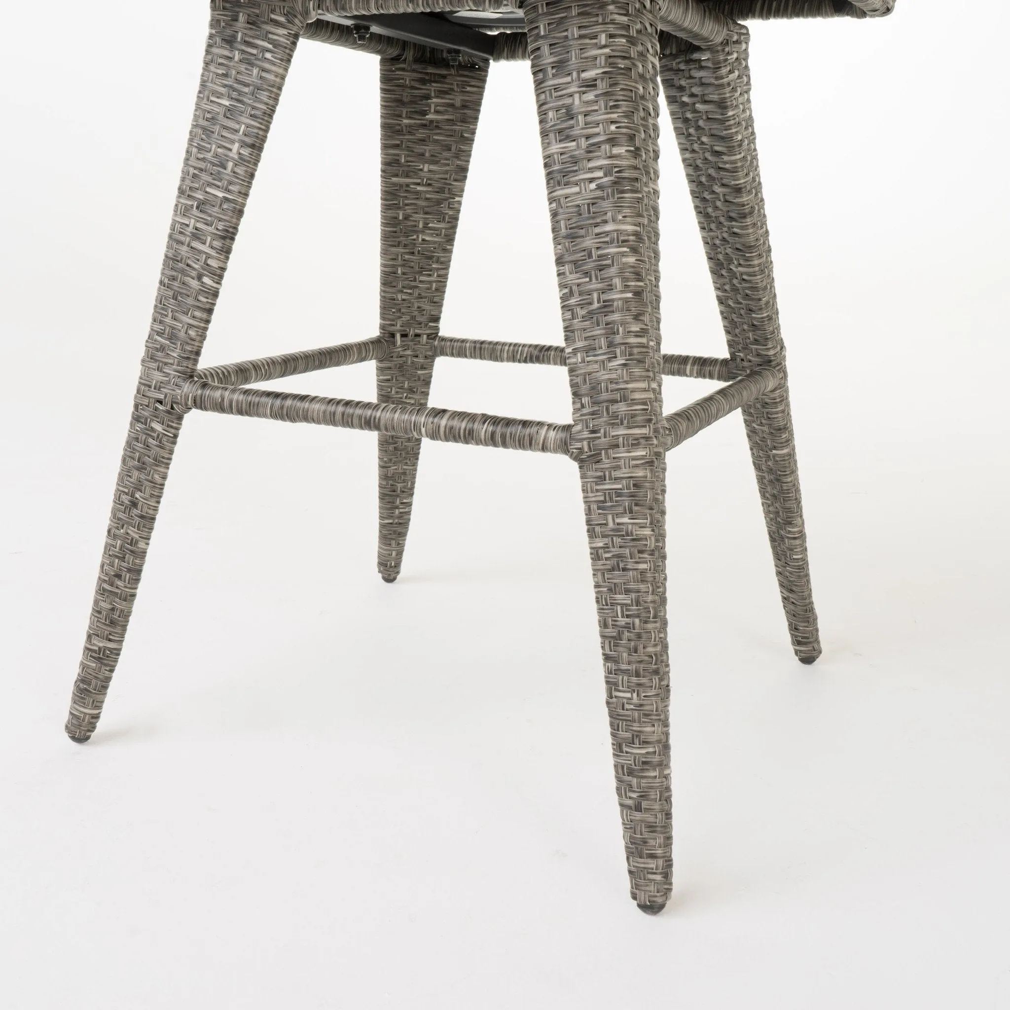 30-Inch Mixed Black Wicker Barstools (Set of 4) - NH794003