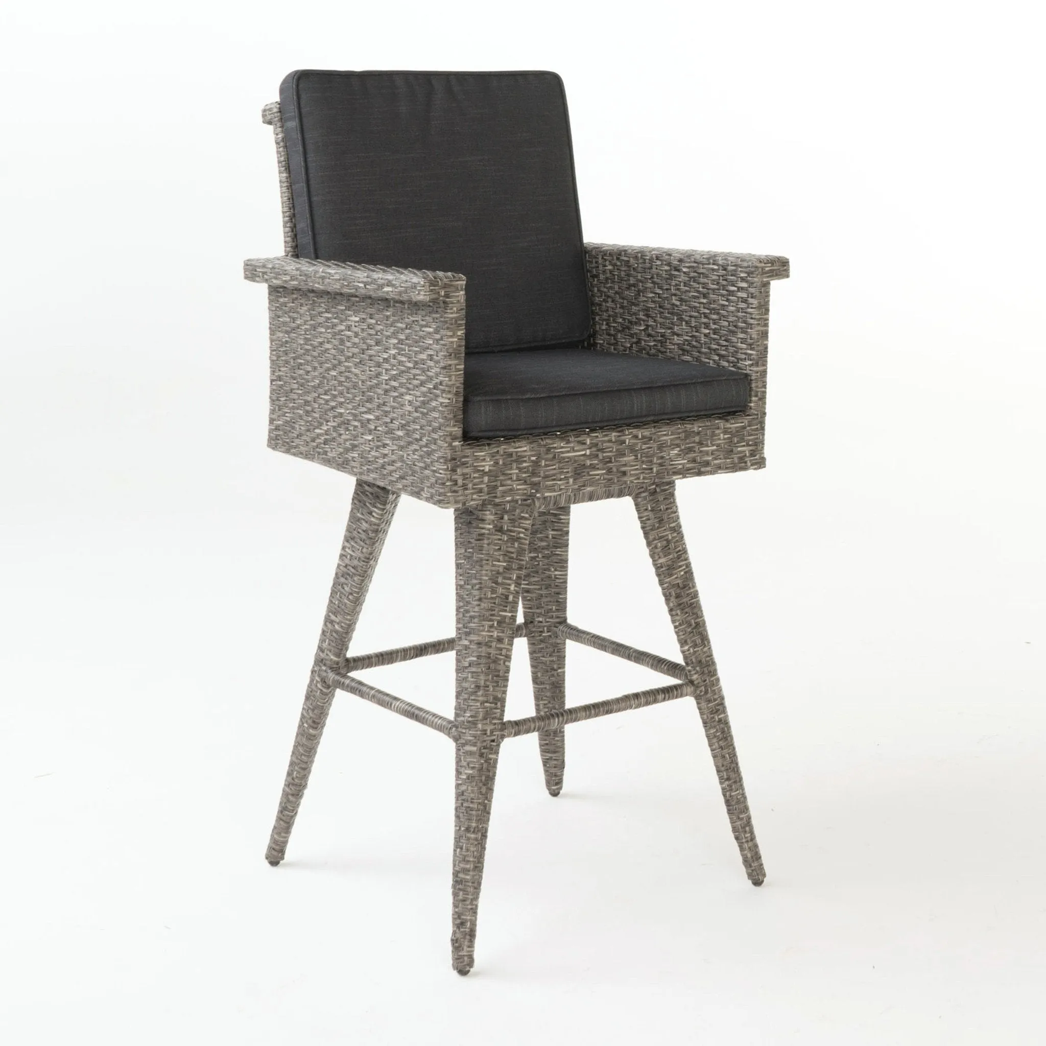 30-Inch Mixed Black Wicker Barstools (Set of 4) - NH794003