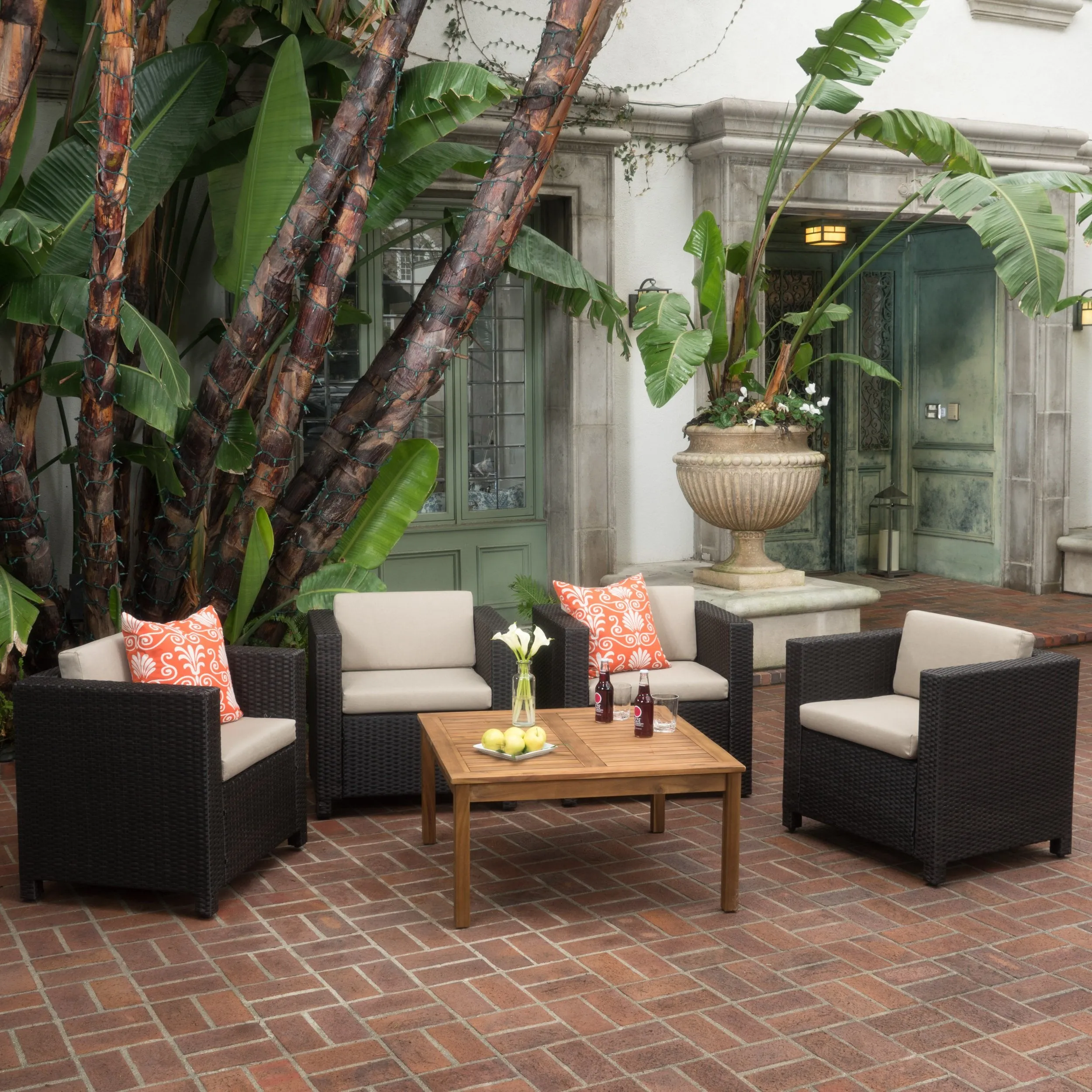 4-Seater Outdoor Chat Set with Coffee Table - NH544003 patio chairs, outdoor seating