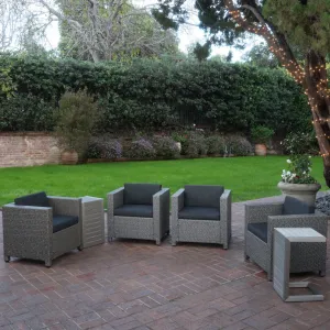 4-Seater Outdoor Chat Set with Side Tables - NH254003 patio chairs, outdoor seating
