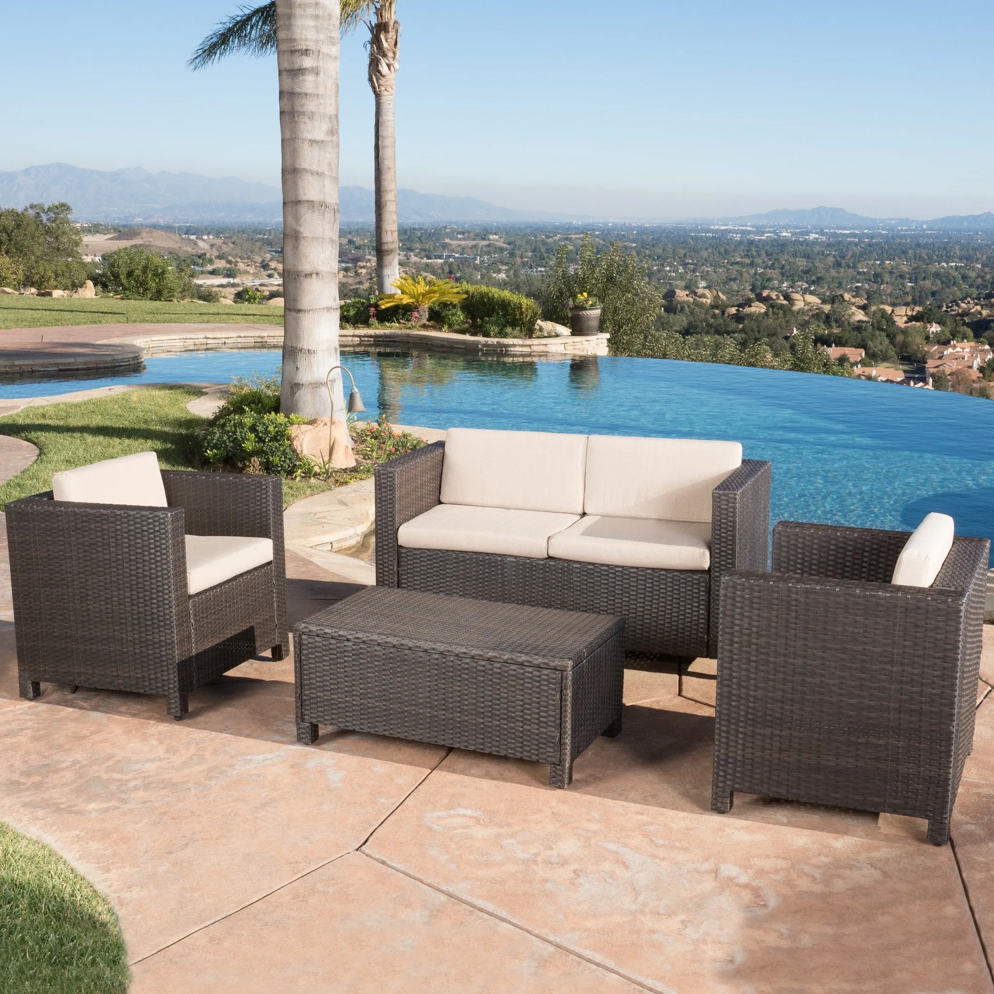 4pc Outdoor Wicker Sofa Set - NH915592 patio chairs, outdoor seating