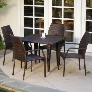 5 Piece Outdoor Wicker Dining Set - NH291832 patio chairs, outdoor seating