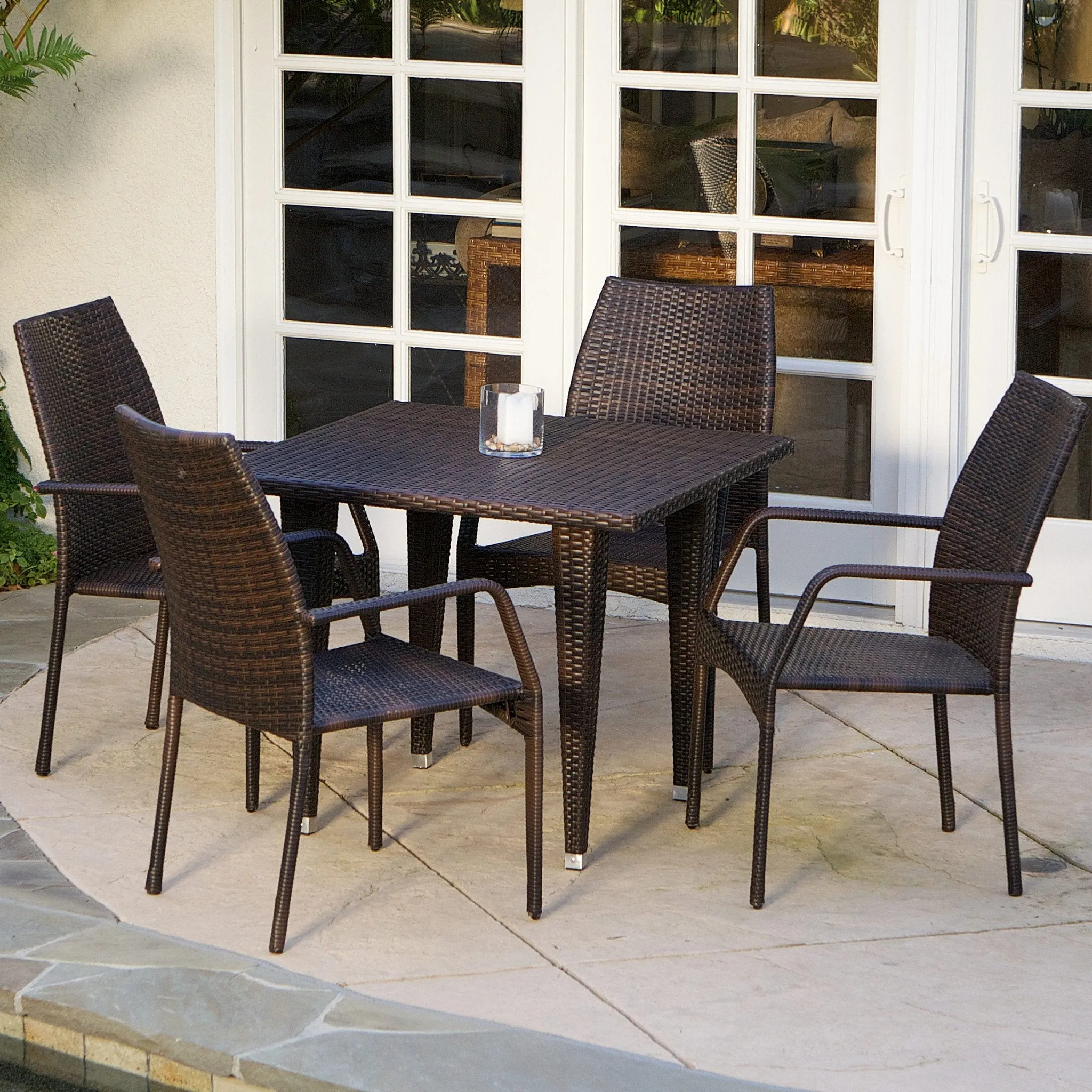 5 Piece Outdoor Wicker Dining Set - NH291832 patio chairs, outdoor seating