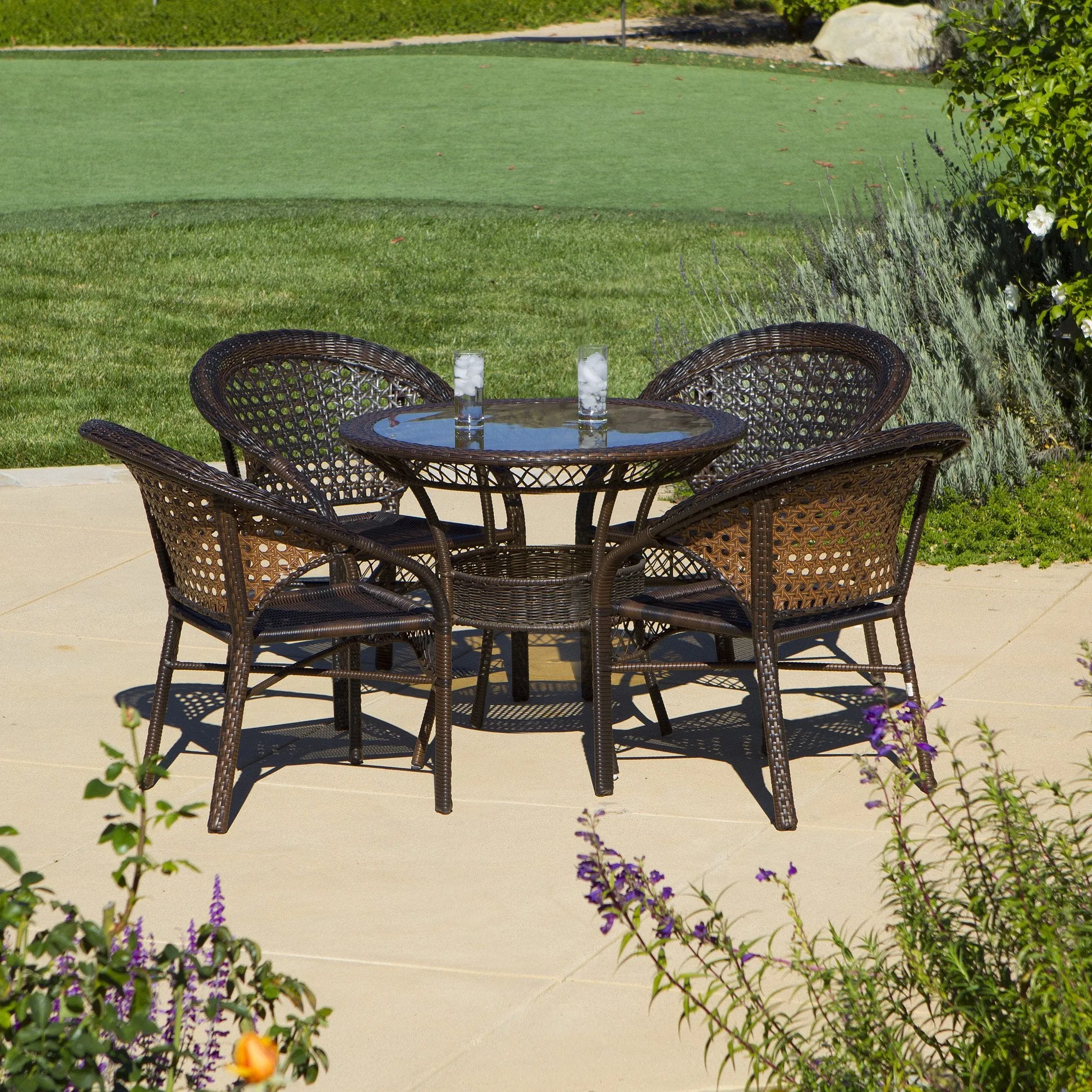 5pc Outdoor Wicker Dining Set - NH867872 patio chairs, outdoor seating