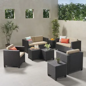 6-Seater Outdoor Sofa Set with Side Tables - NH339903 patio chairs, outdoor seating