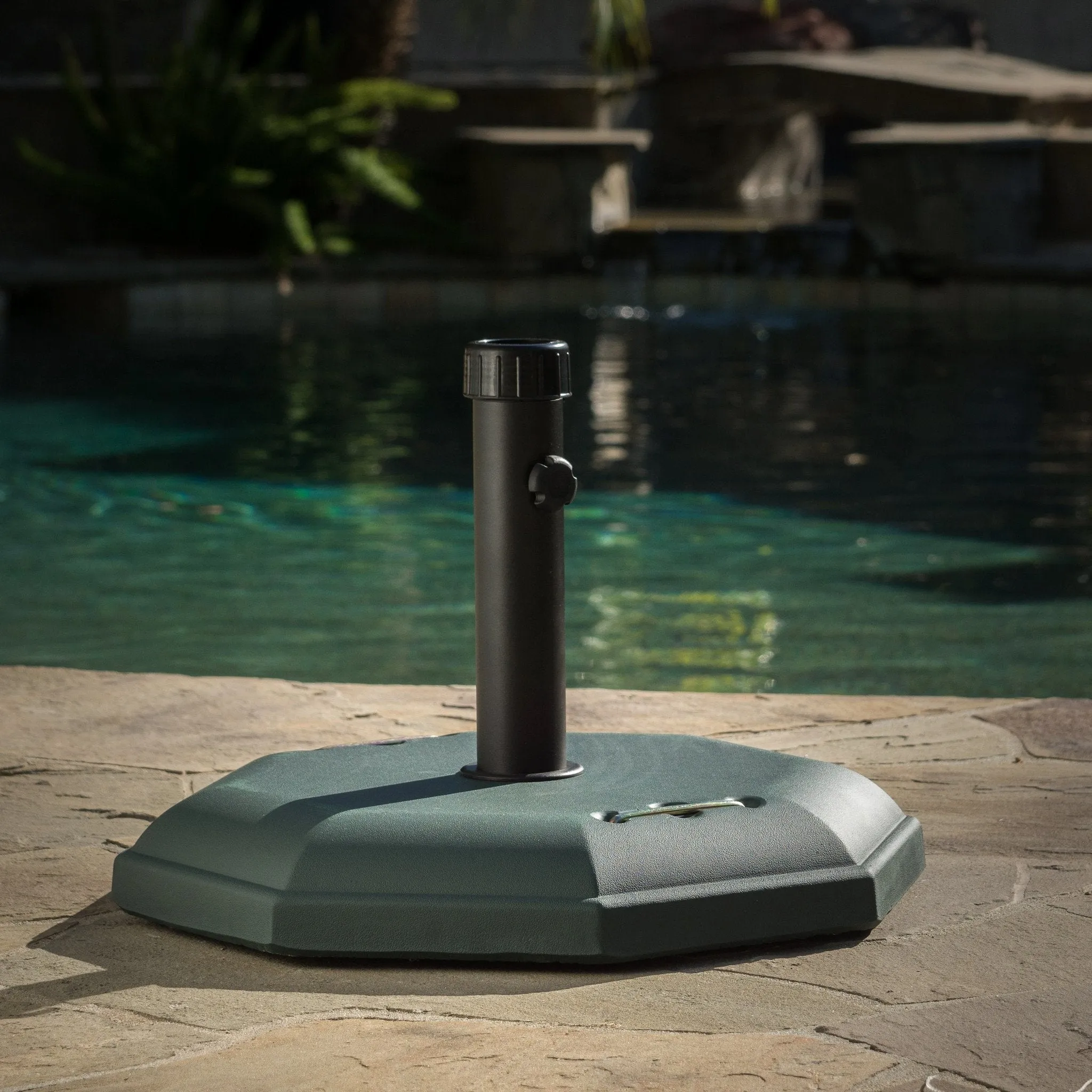 66-pounds Octagonal Dark Green Concrete Umbrella Base - NH481692 patio chairs, outdoor seating