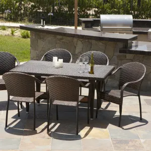 7 Piece Wicker Outdoor Dining Set - NH330412 patio chairs, outdoor seating