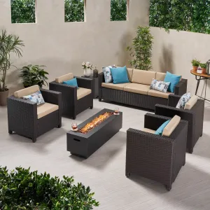 7-Seater Outdoor Fire Pit Sofa Set - NH129903 patio chairs, outdoor seating