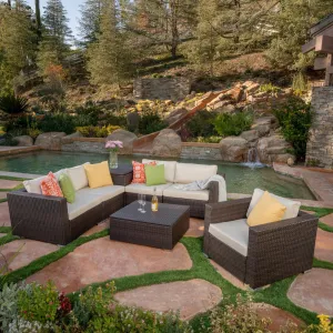 7pc Outdoor Sectional Sofa Set w/ Cushions - NH336992 patio chairs, outdoor seating