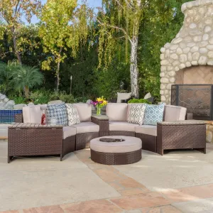 8pc Outdoor Sectional Sofa Set w/ Storage Trunks & Ice Bucket - NH650992 patio chairs, outdoor seating