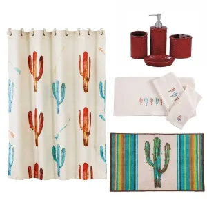 9 PC Cactus Bathroom Decor Set bathroom set, shower caddy