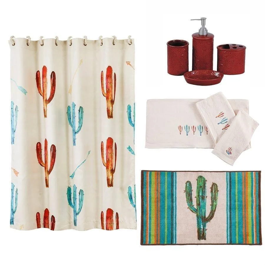9 PC Cactus Bathroom Decor Set bathroom accessories, soap dispenser