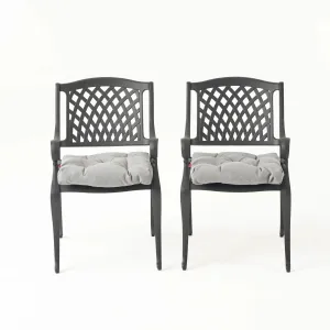 Allee Outdoor Dining Chair with Cushion (Set of 2) patio chairs, outdoor seating