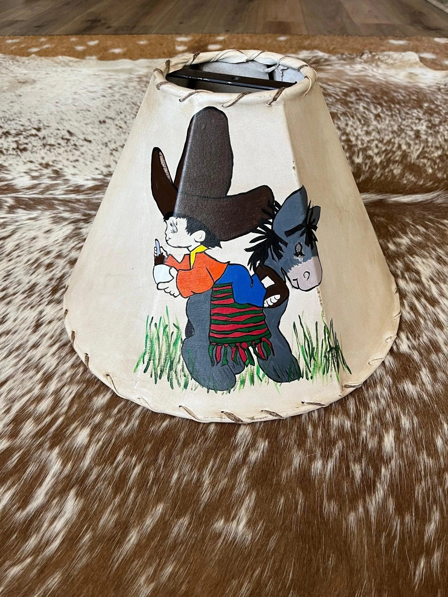 Amigos Hand Painted Precious Moments Lamp Shade mattress topper, bed base