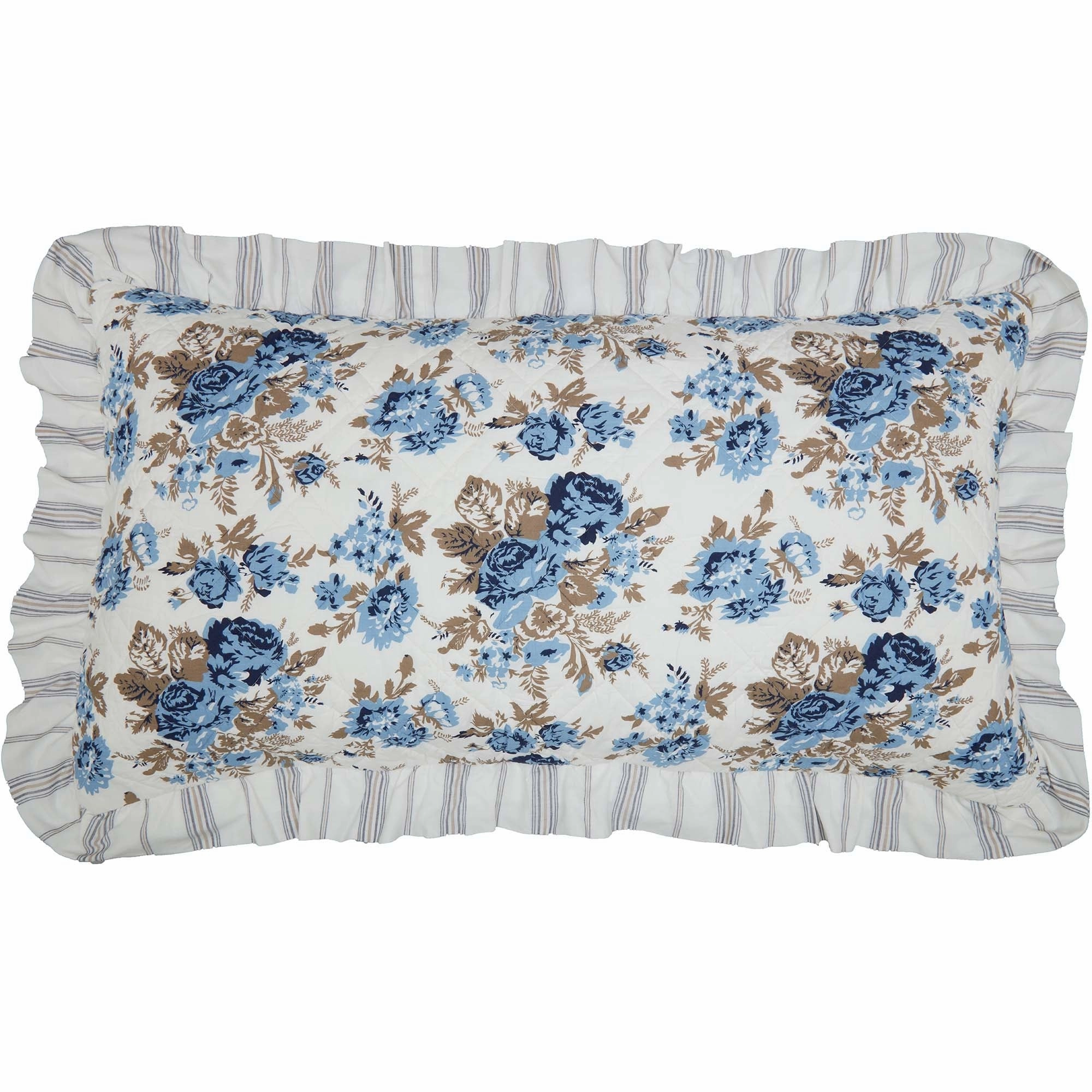 Annie Floral Sham - Blue or Portabella