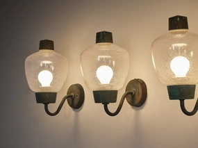 Asea Elektroskandia Swedish Wall Lights in Patinated Copper and Glass Knife Set,Kitchen Knives
