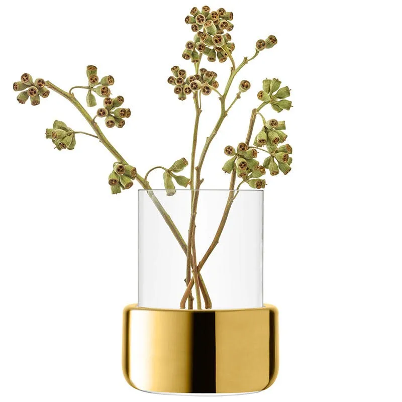 Aurum Vase, H20cm, Clear/Gold