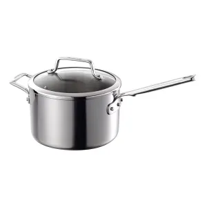 Authority Multi-Ply Clad Saucepan with lid, 3.8 litre - 20cm, Stainless Steel curtain fabric, upholstery textile