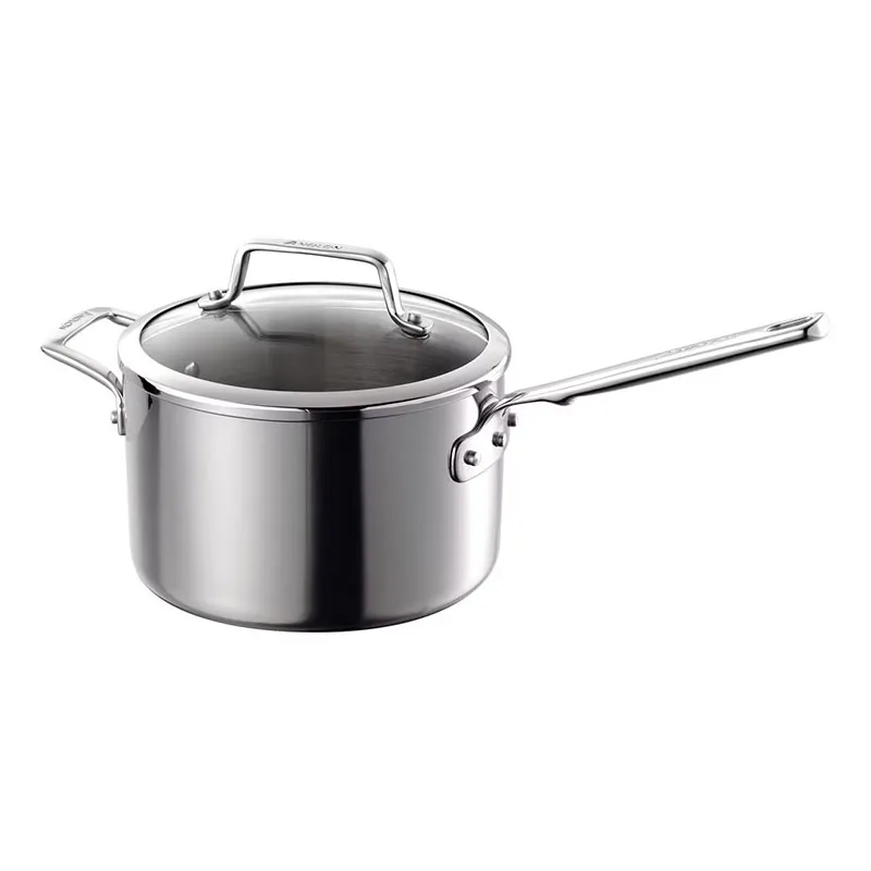 Authority Multi-Ply Clad Saucepan with lid, 3.8 litre - 20cm, Stainless Steel curtain fabric, upholstery textile