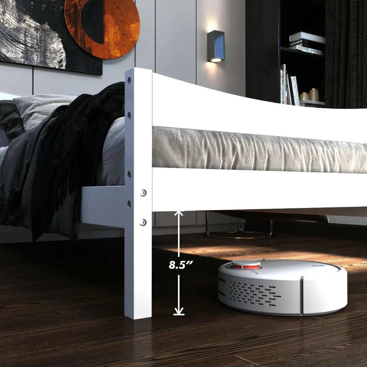 Available Under-bed Storage Twin Size Foundation Slat Support Platform Bed Frame