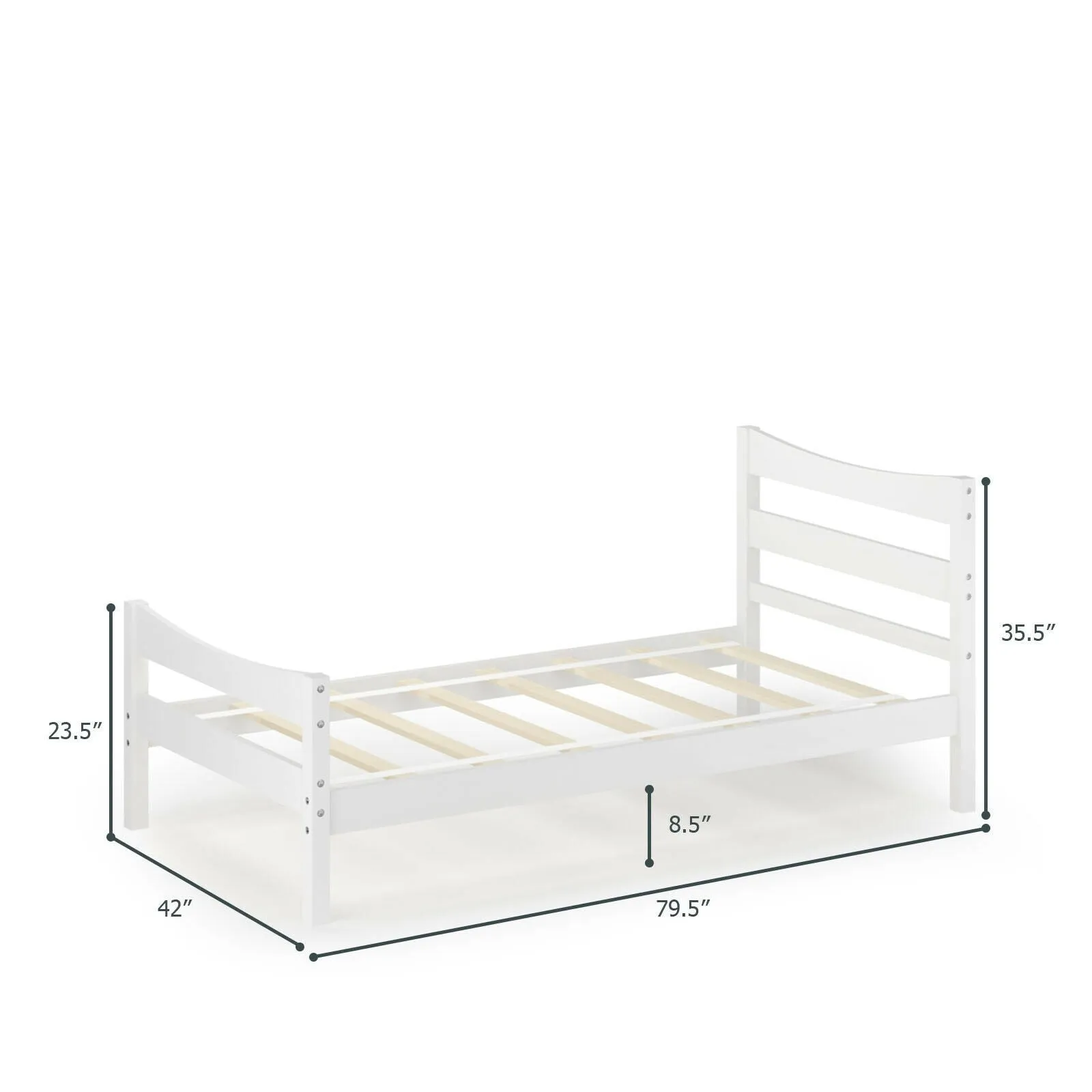 Available Under-bed Storage Twin Size Foundation Slat Support Platform Bed Frame