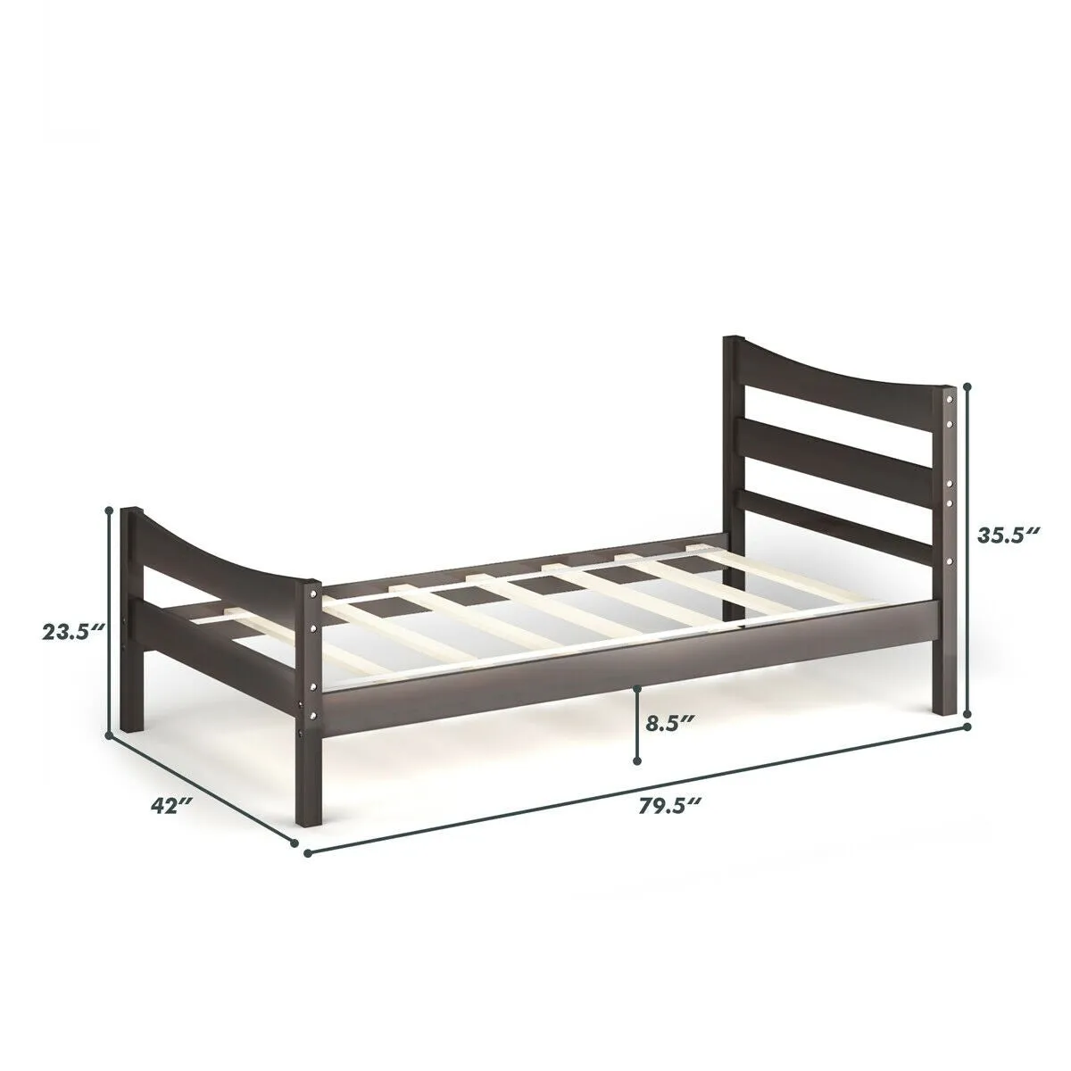 Available Under-bed Storage Twin Size Foundation Slat Support Platform Bed Frame