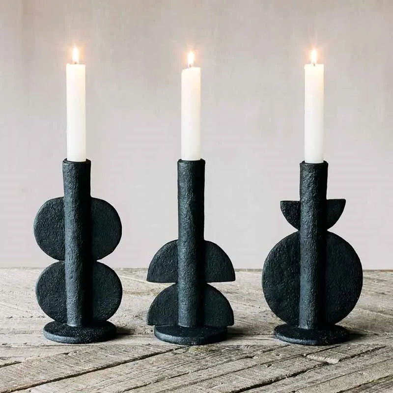 Avril Candleholder H22cm, Black