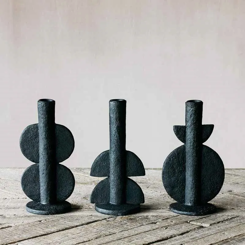 Avril Candleholder H22cm, Black