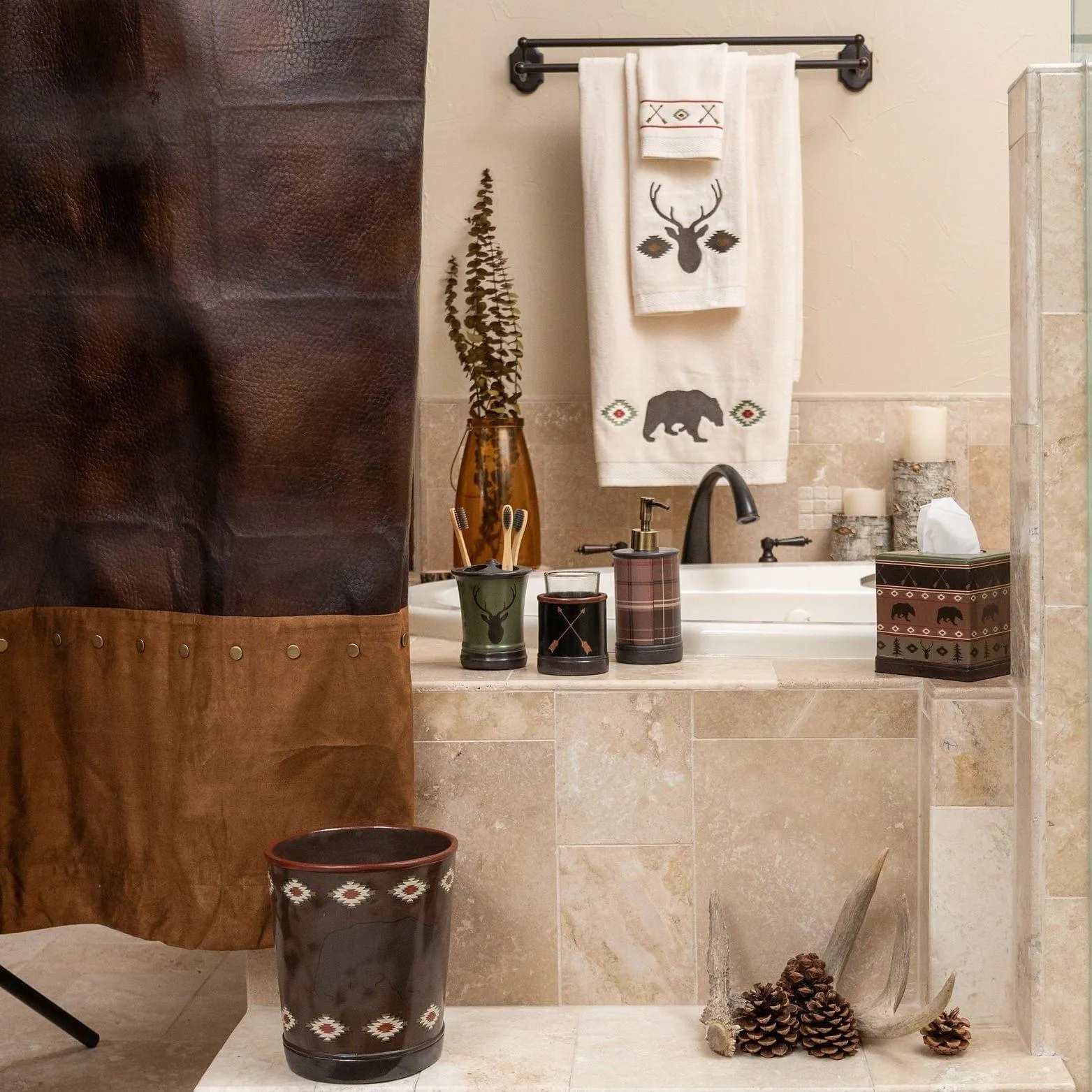 Aztec Bear Bathroom Towel Set
