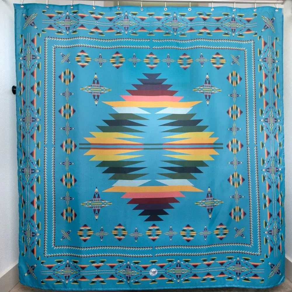 Aztec Turquoise Shower Curtain