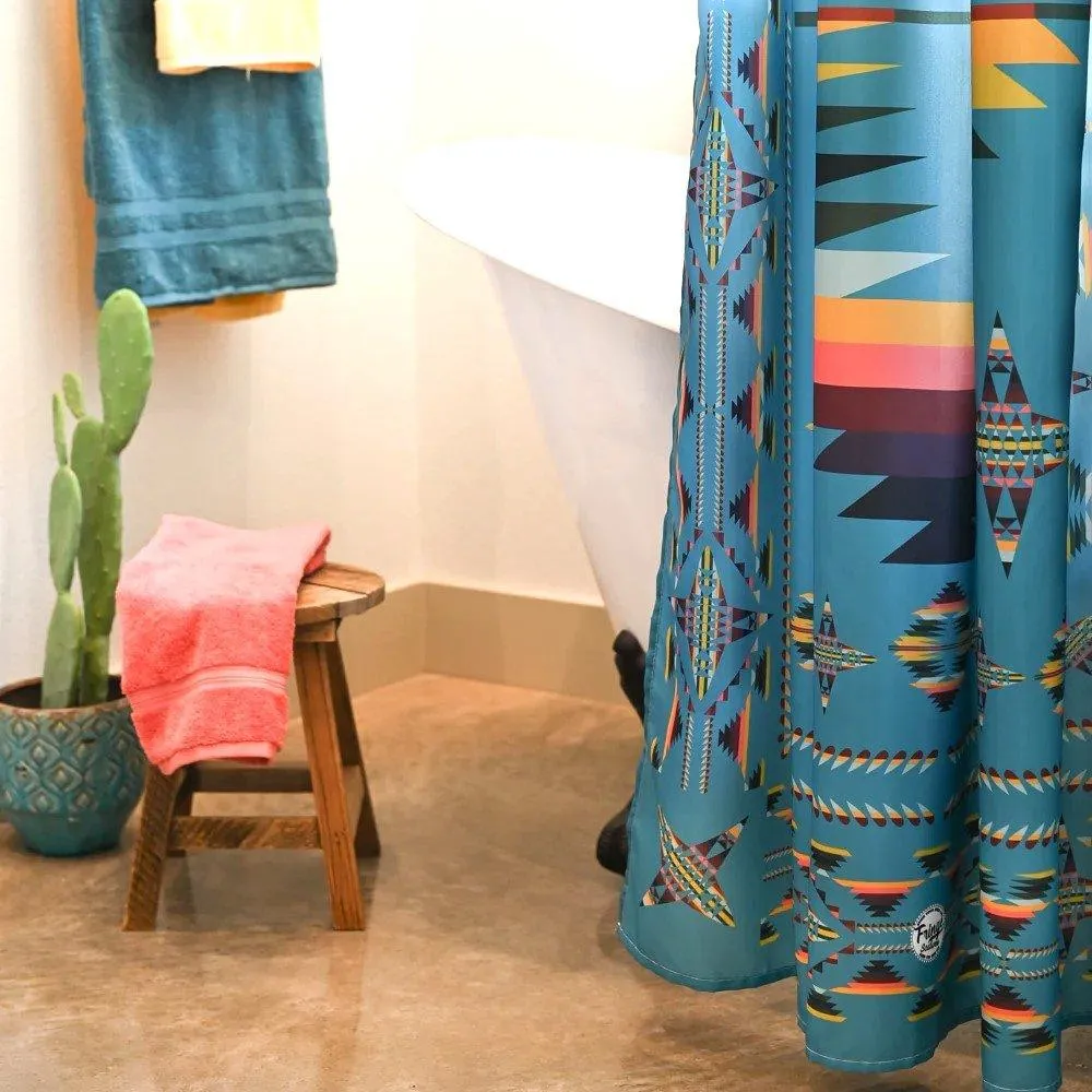Aztec Turquoise Shower Curtain