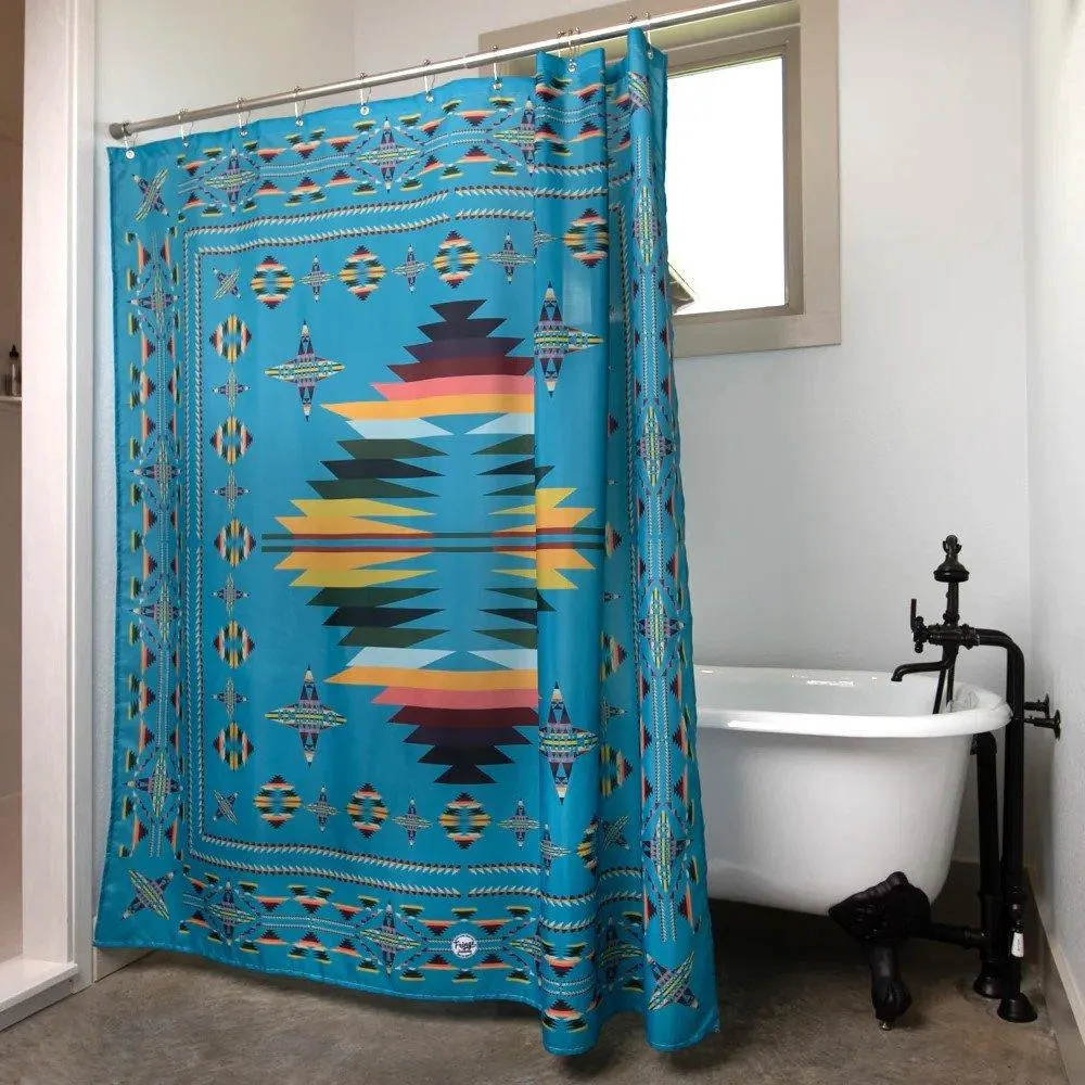 Aztec Turquoise Shower Curtain