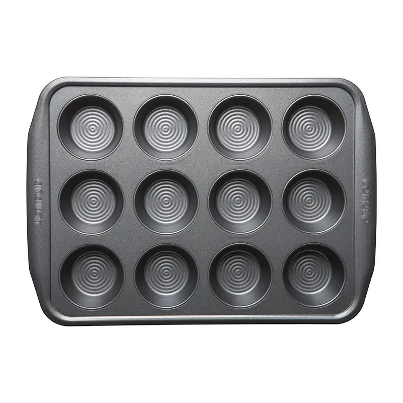 Bakeware 12 cup muffin tray, 10 x 15'', non-stick