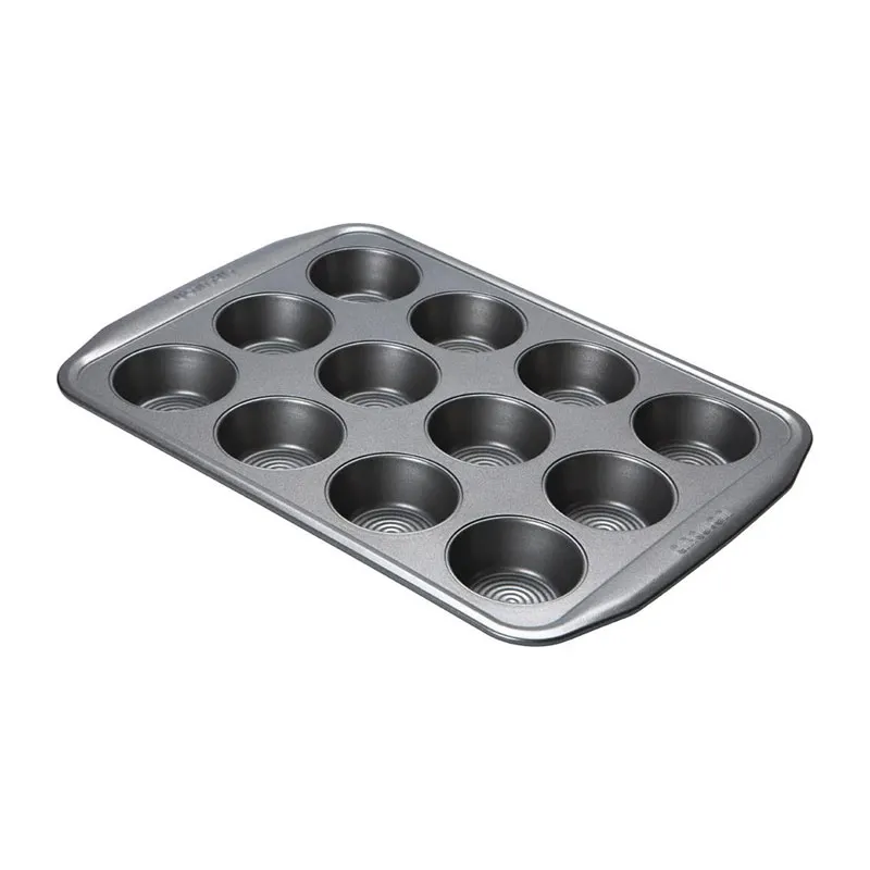 Bakeware 12 cup muffin tray, 10 x 15'', non-stick