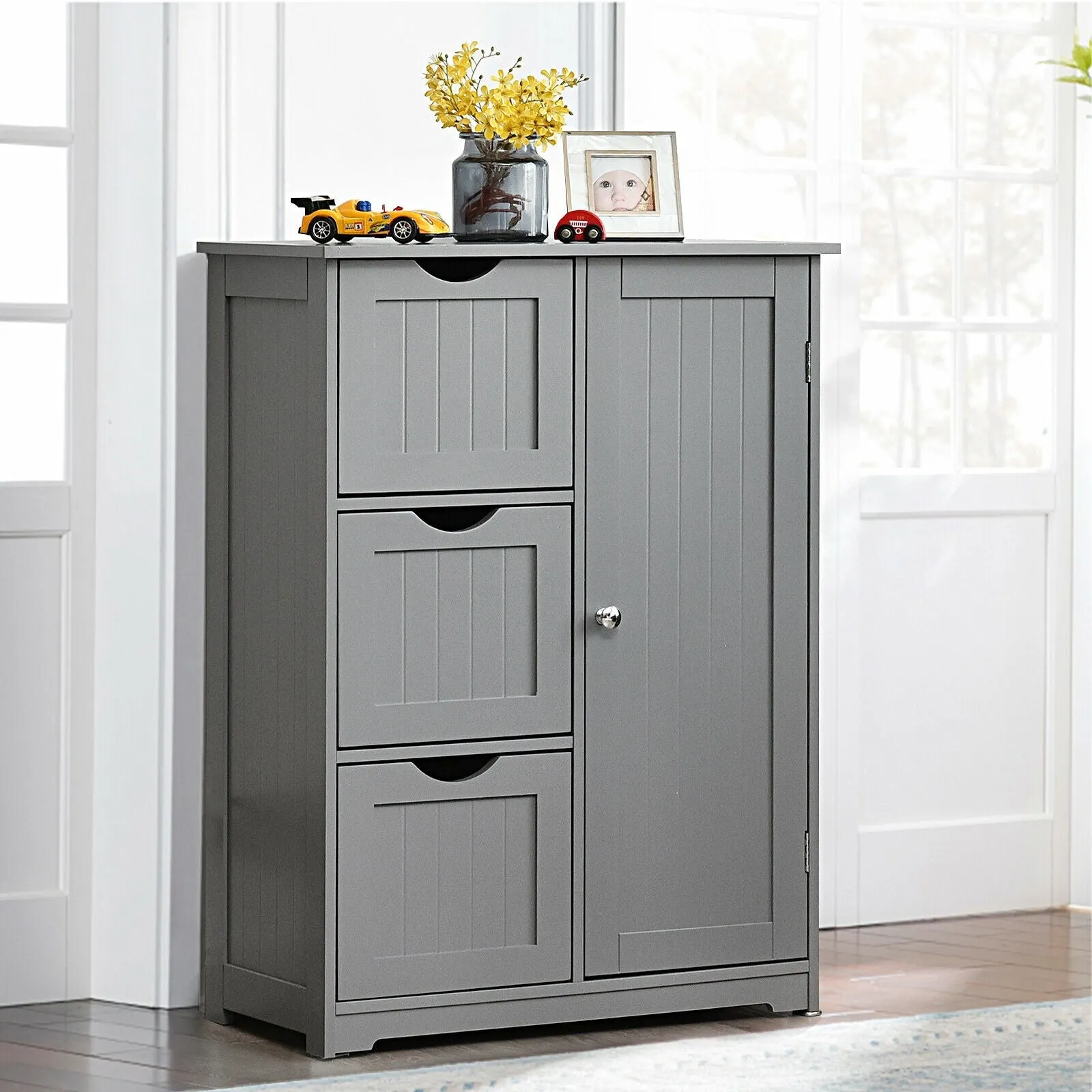 Bathroom Floor Cabinet, Wooden Storage Cabinet