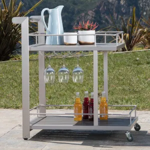 Bay Outdoor Aluminum Bar Cart with Wheels - NH863003 patio chairs, outdoor seating