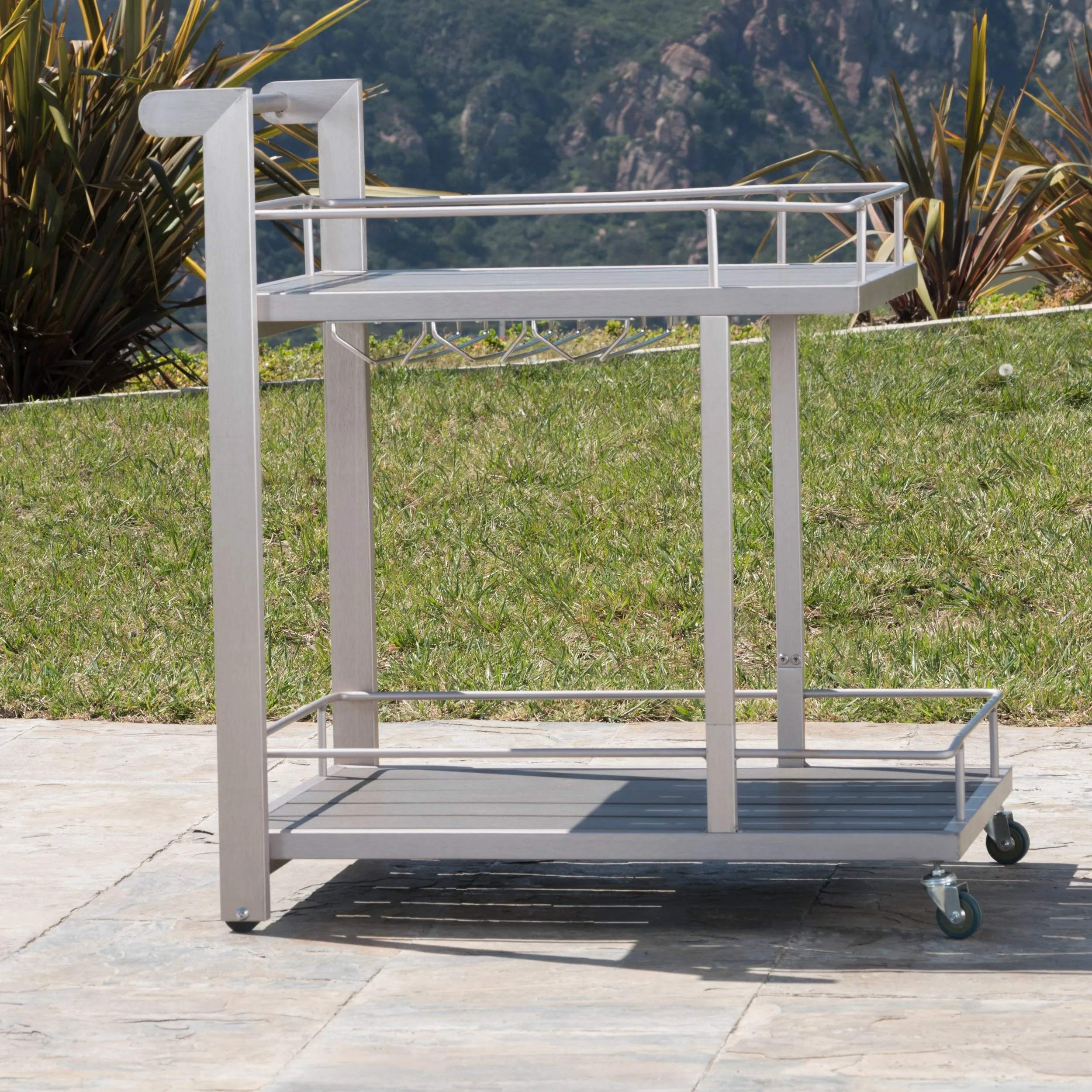 Bay Outdoor Aluminum Bar Cart with Wheels - NH863003