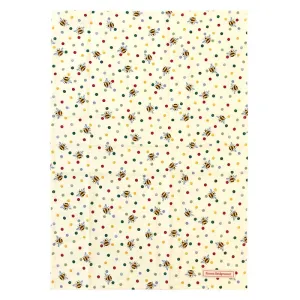 Bees Tea Towel, 75cm x 60cm, Yellow round coffee table, wooden coffee table