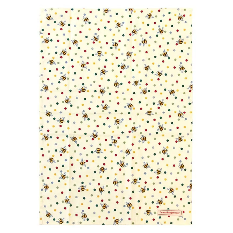 Bees Tea Towel, 75cm x 60cm, Yellow round coffee table, wooden coffee table