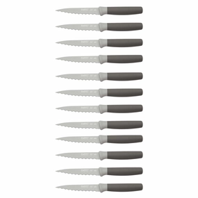 BergHOFF Leo 12pc Stainless Steel Serrated Steak Knives 4.5" Food Storage,Kitchen Storage